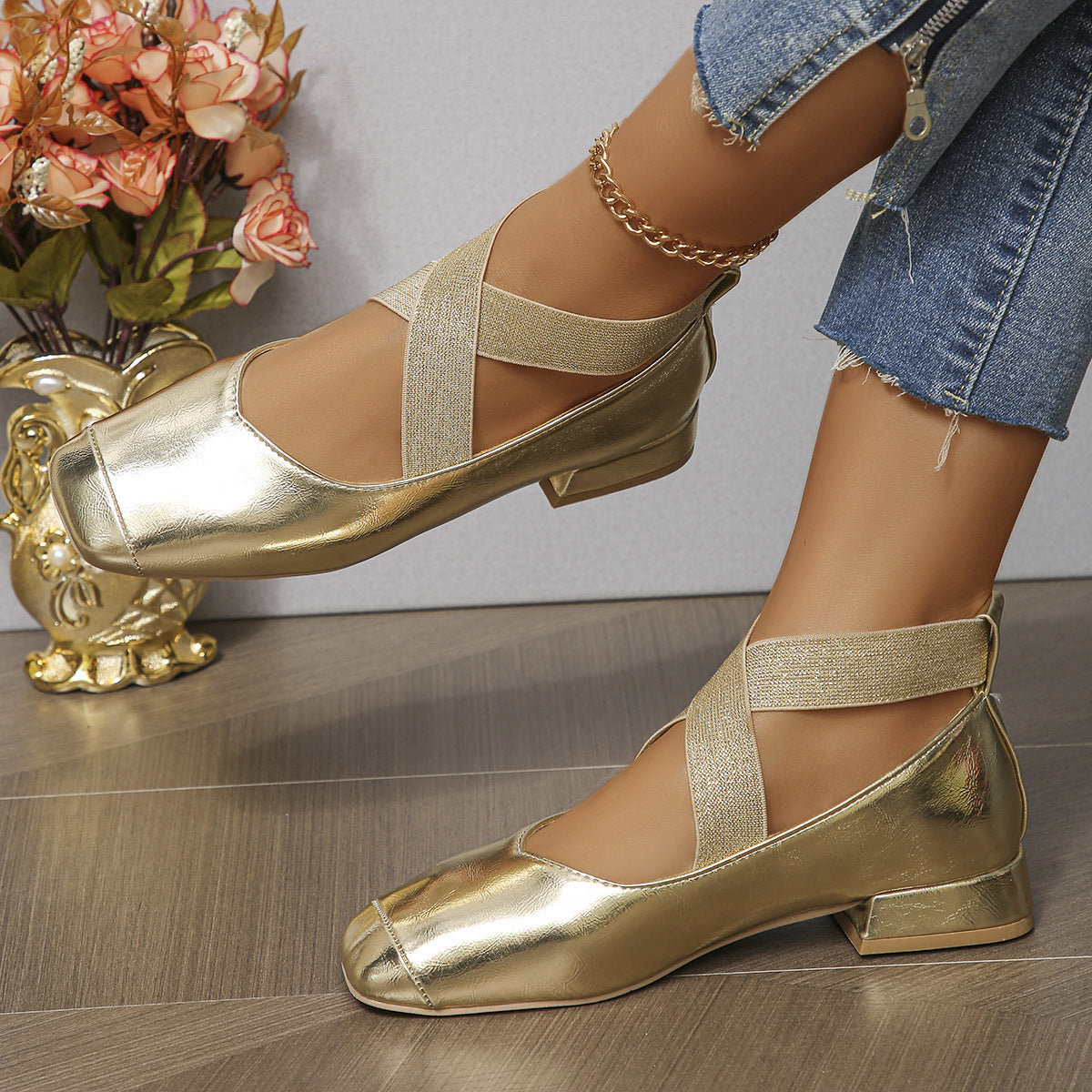 Slip-on With Skirt French Evening Style Pumps
