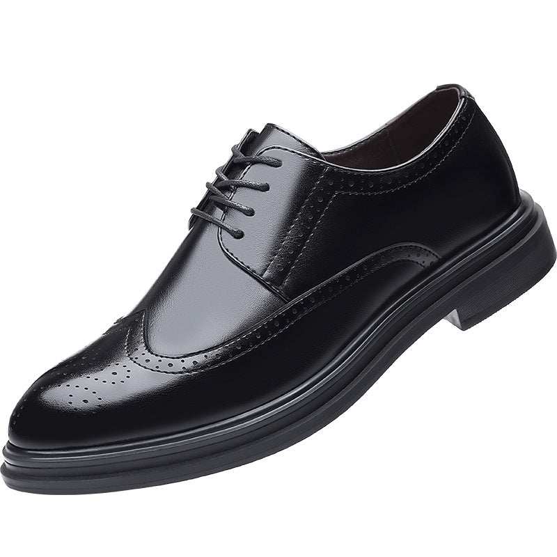 New Men's Brogue Leather Business Casual British Formal Leather Shoess