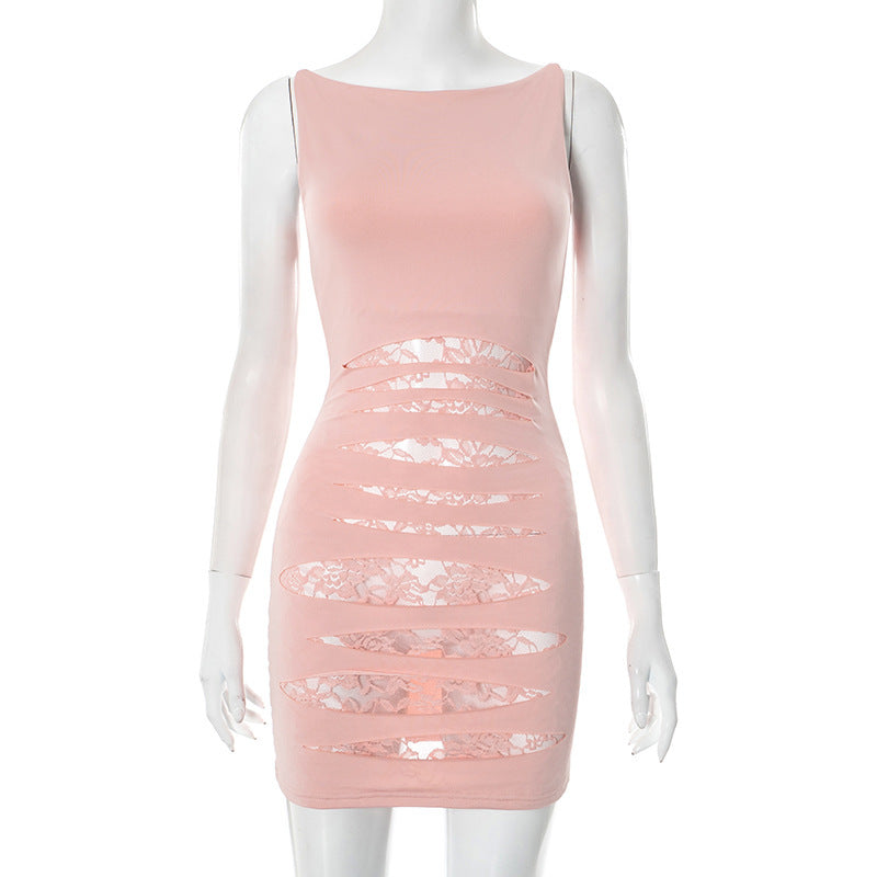 Women's Hip Burning Flower Hollow Dress