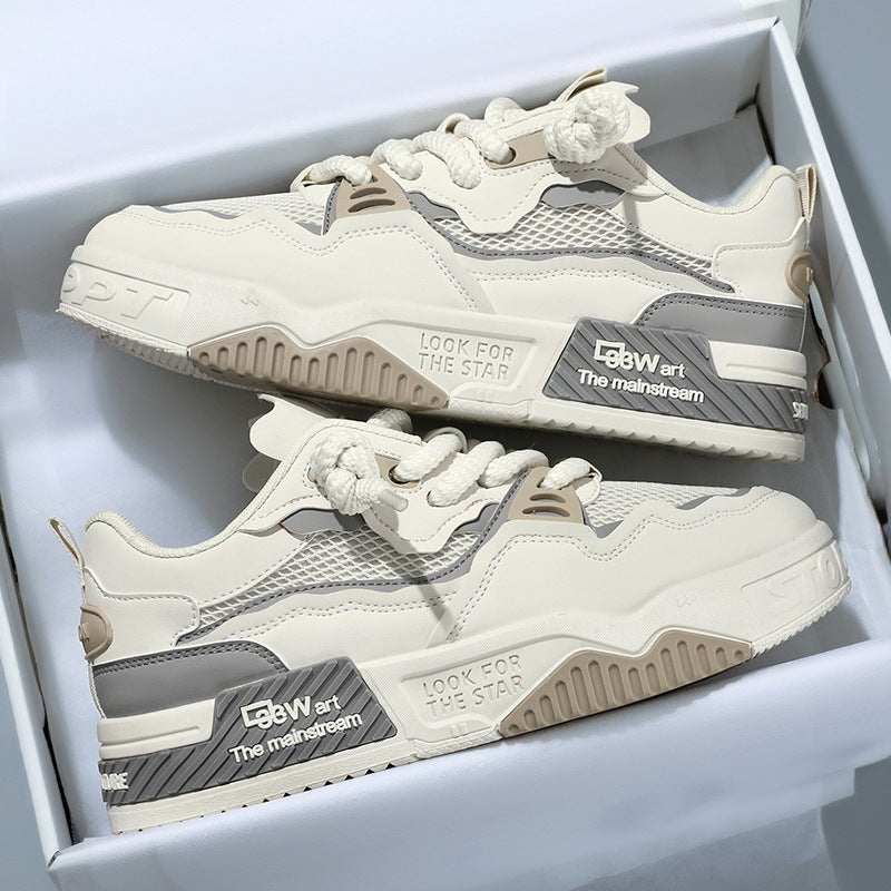 Men's Four Seasons Fashionable All-match Soft Bottom White Shoes