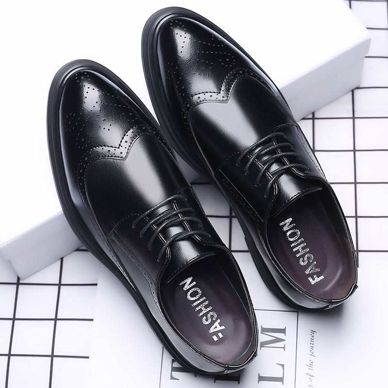 New Men's Brogue Leather Business Casual British Formal Leather Shoess