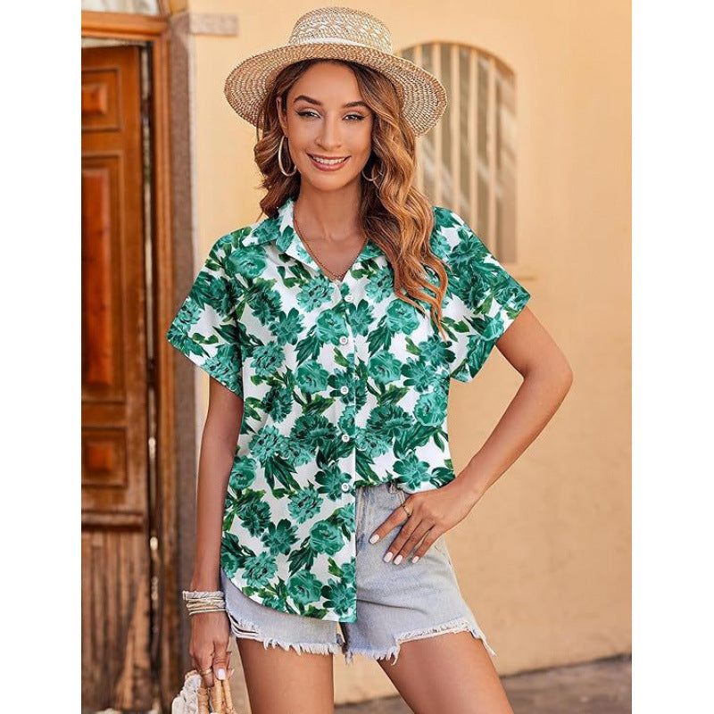 Fashion Personality Women's Floral 3D Printed Shirt