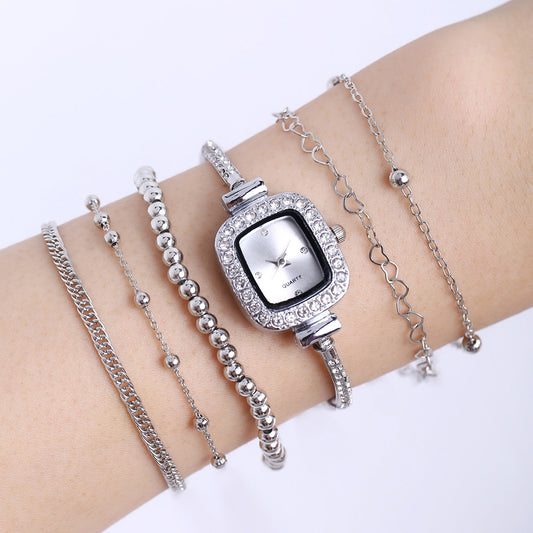 Decorative Alloy All-match Square Rhinestone-encrusted Chain